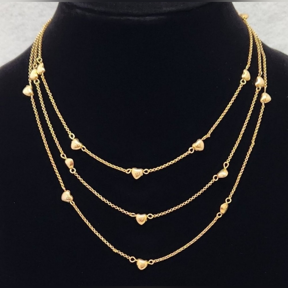 *NWOT* AVON Gold Tone Heart Necklace and Earrings Set